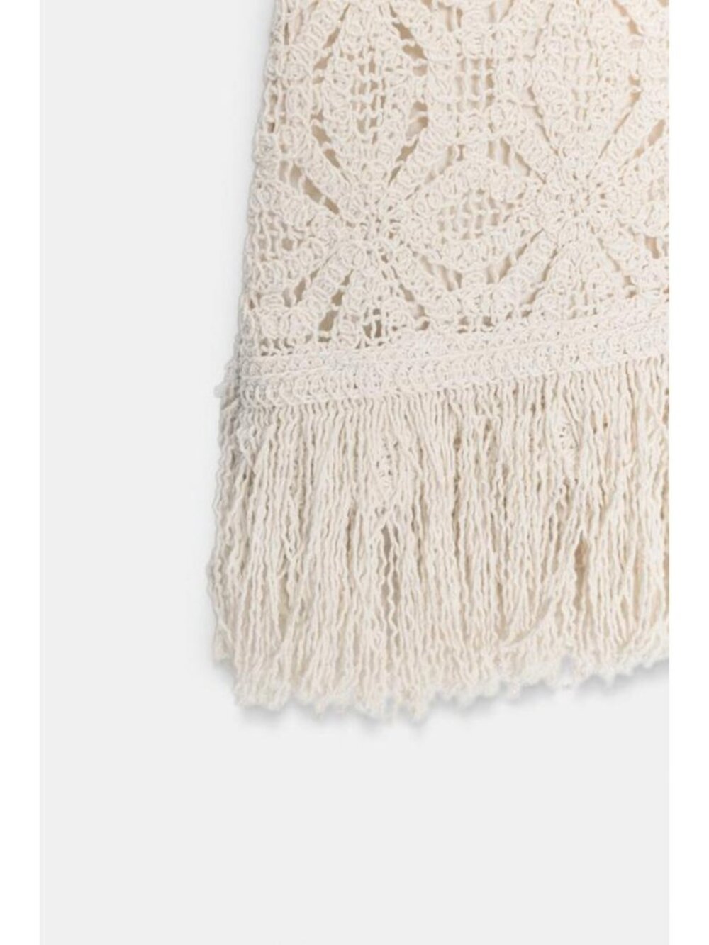 ZARA FRINGED CROCHET SHORT DRESS - Picture 9 of 9